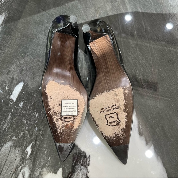 Stuart Weitzman Entice Black Soft Patent Heels - 7 N - Picture 6 of 8